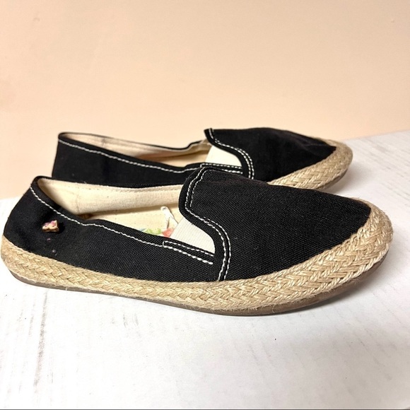 ROXY Redondo Jute espadrilles Slip On Shoes charcoal canvas womens size 7 - Picture 2 of 11
